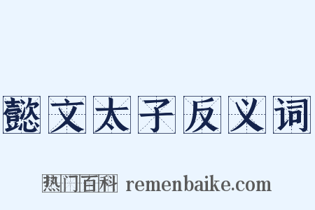 懿文太子反义词是什么意思的图片
